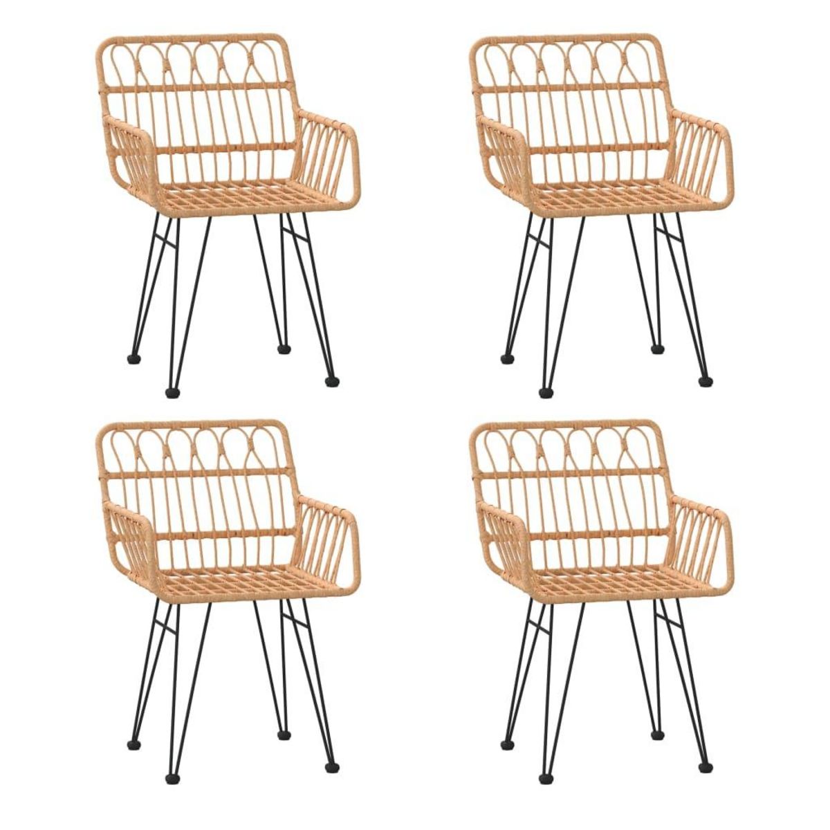 VIDAXL Ensemble a manger de jardin 5pcs Resine tressee