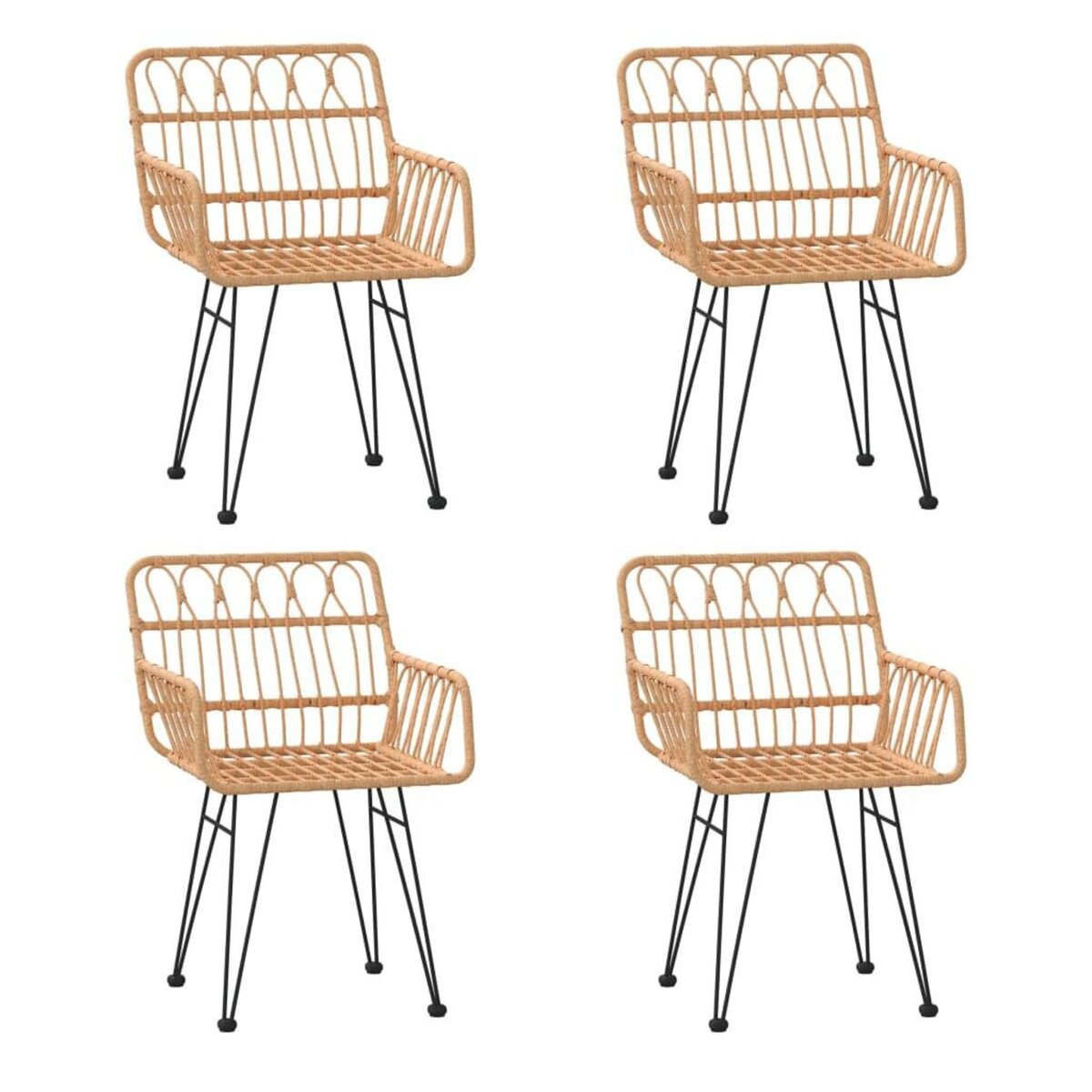 VIDAXL Ensemble a manger de jardin 5pcs Resine tressee