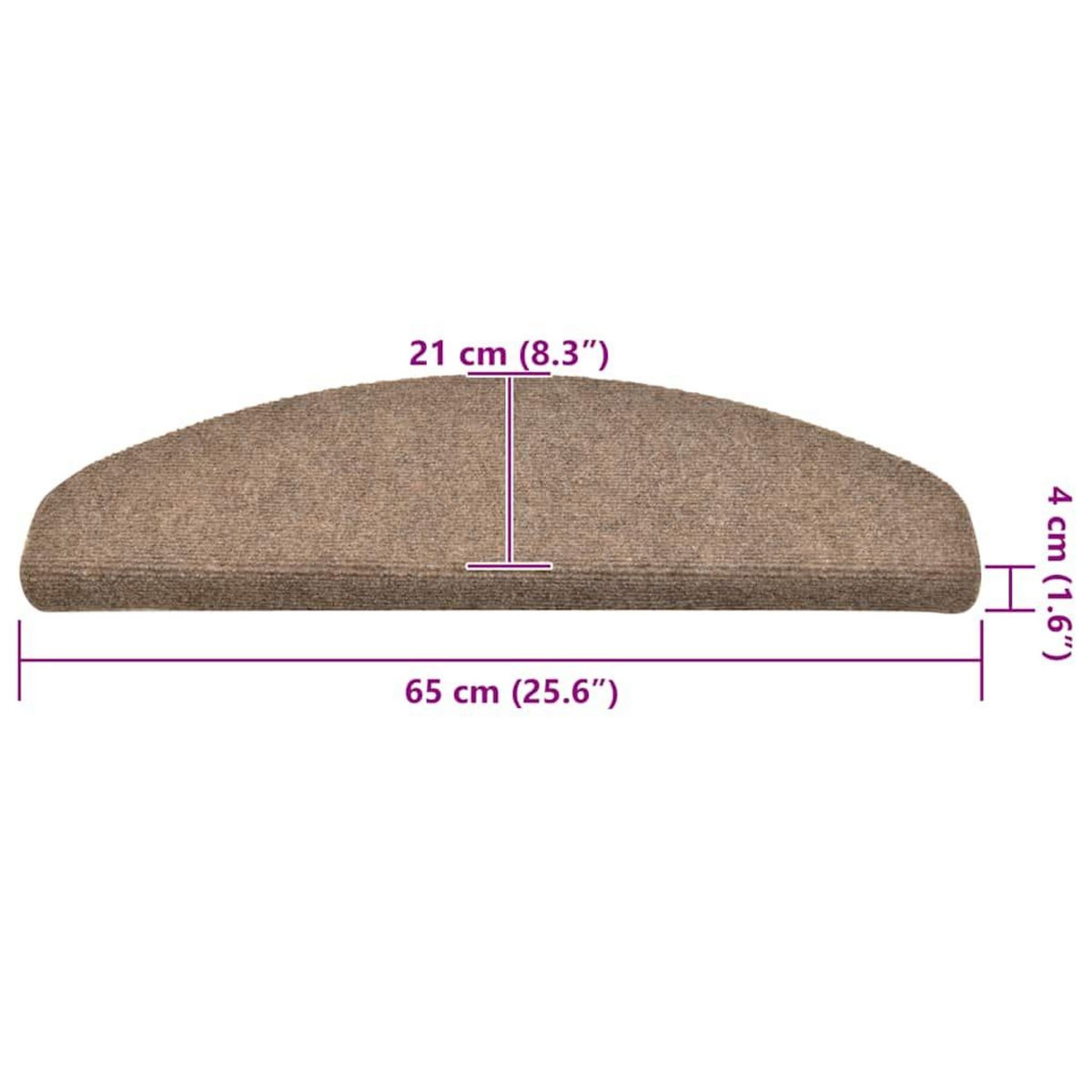 VIDAXL Tapis d'escalier autocollant 30 pcs creme 65x21x4 cm