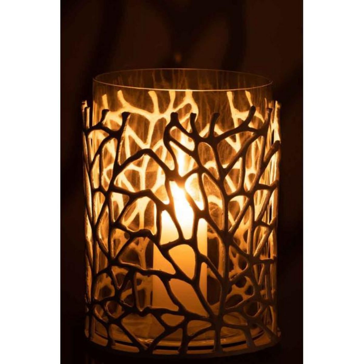 Paris Prix Photophore en Métal Design  Susura  32cm Blanc