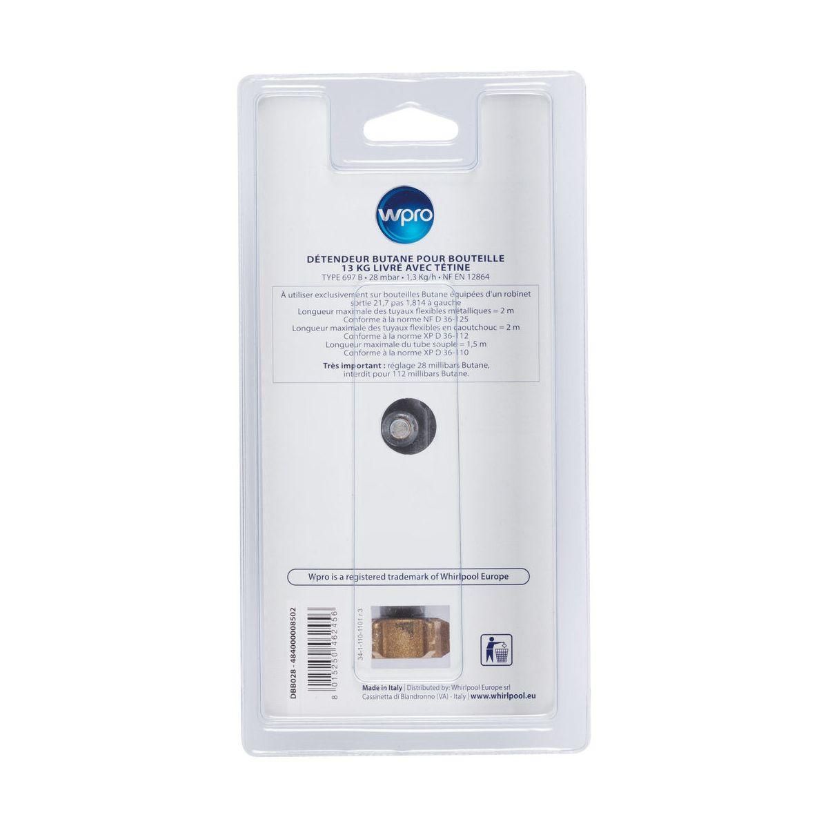 WPRO Détendeur Gaz DBB028 DETENDEUR BUTANE