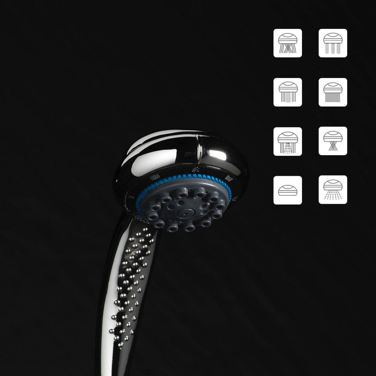 Douceur d'Intérieur Pommeau de douche 8 jets - Chromé