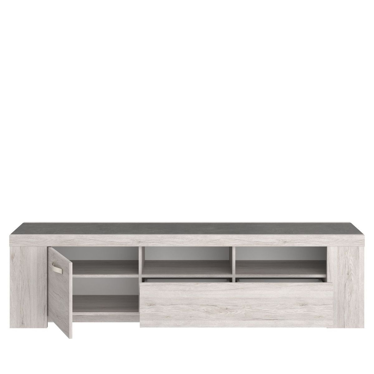 Meuble TV 1 porte 1 tiroir 2 niches de rangementL183 x H48 x P47cm MEL