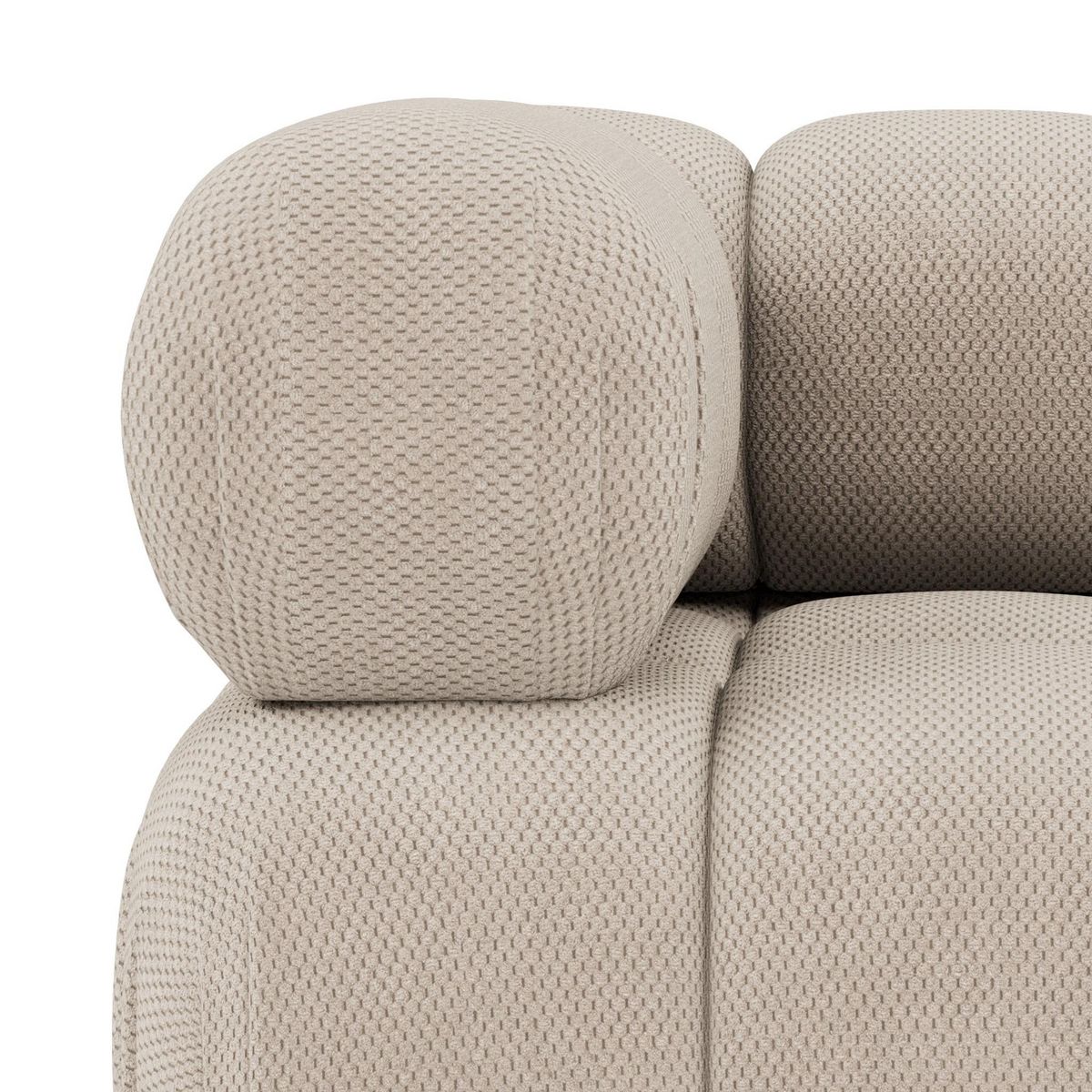 LISA DESIGN Ruby - module d'assise d'angle gauche en velours texturé