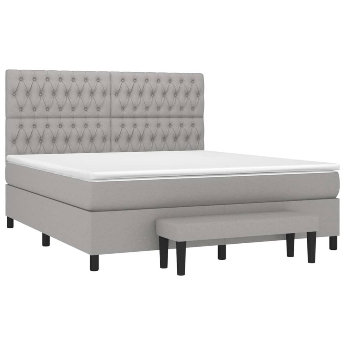 VIDAXL Sommier a lattes de lit avec matelas Gris clair 180x200cm Tissu