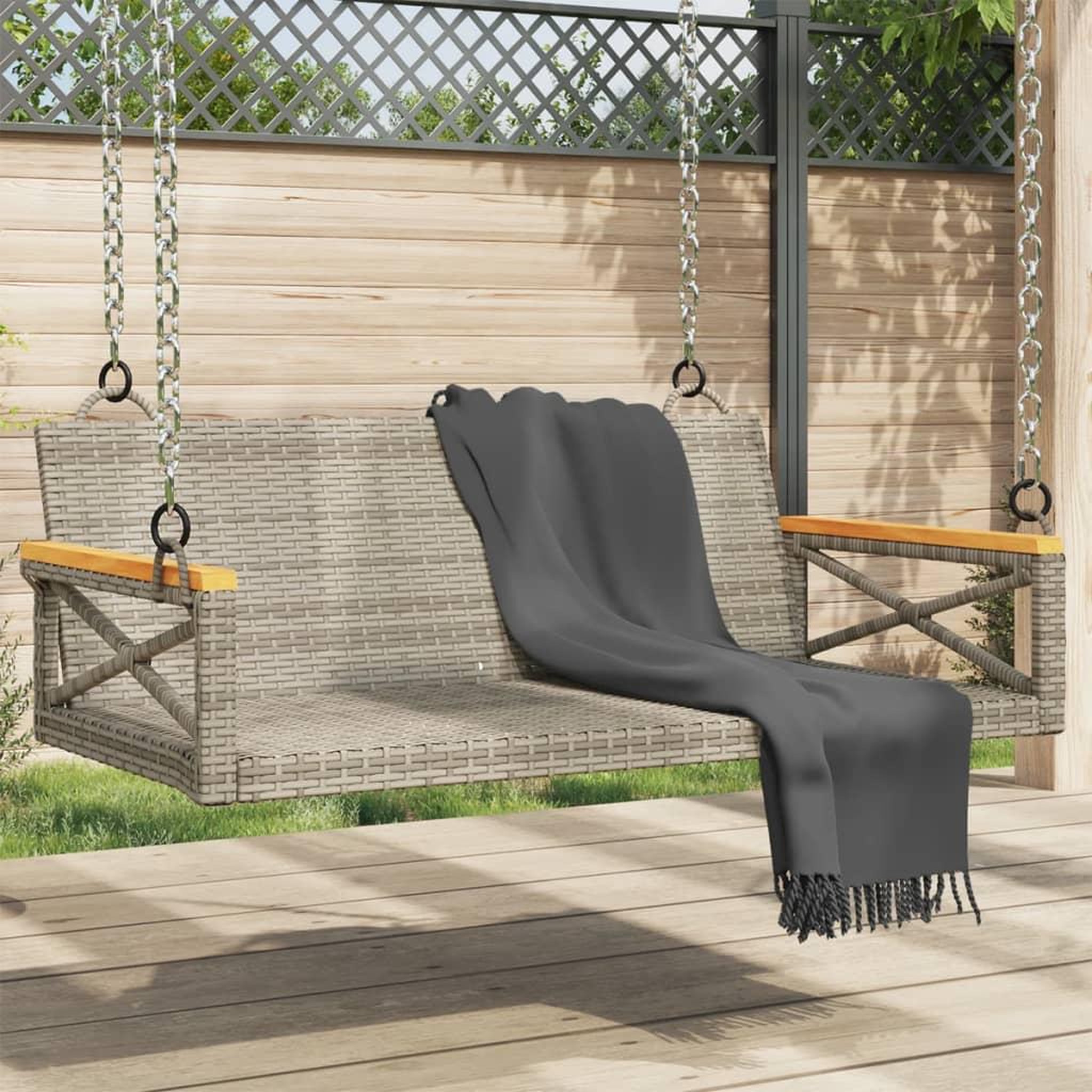 VIDAXL Balancelle gris 109x62x40 cm resine tressee