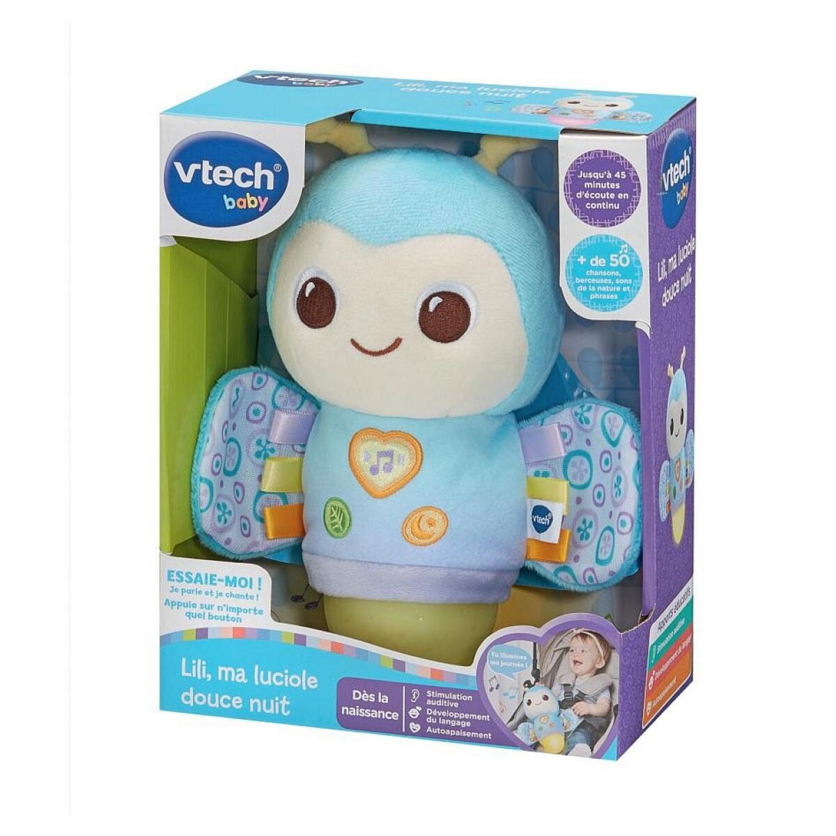 VTECH Lili Ma Luciole Douce Nuit - Peluche Éclairante pour Bébé