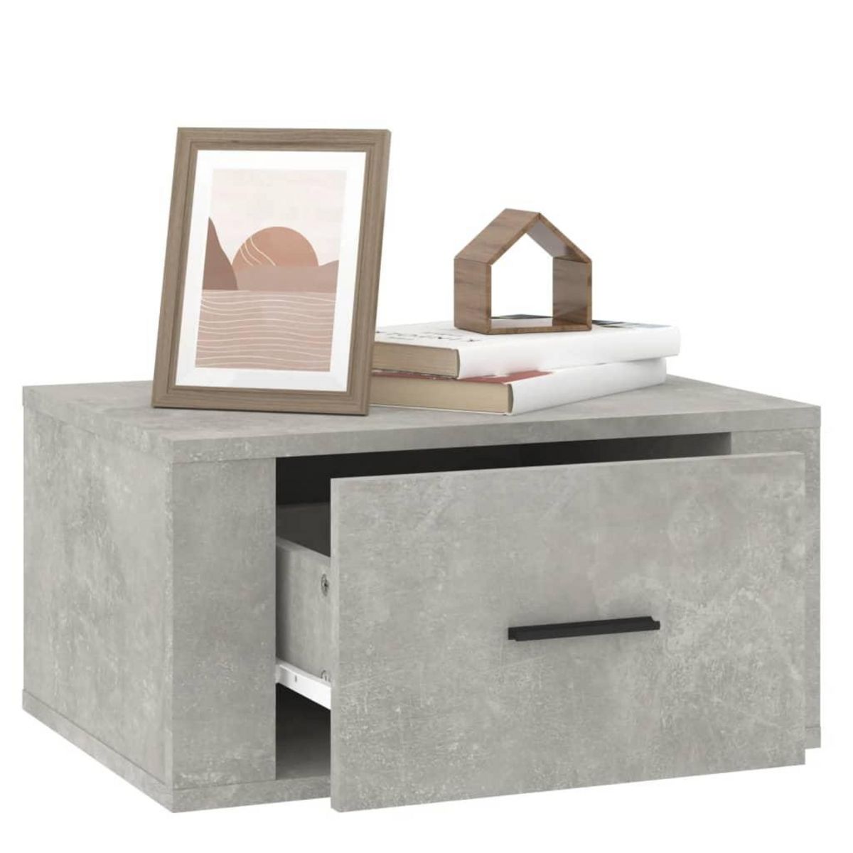 VIDAXL Table de chevet murale Gris beton 50x36x25 cm