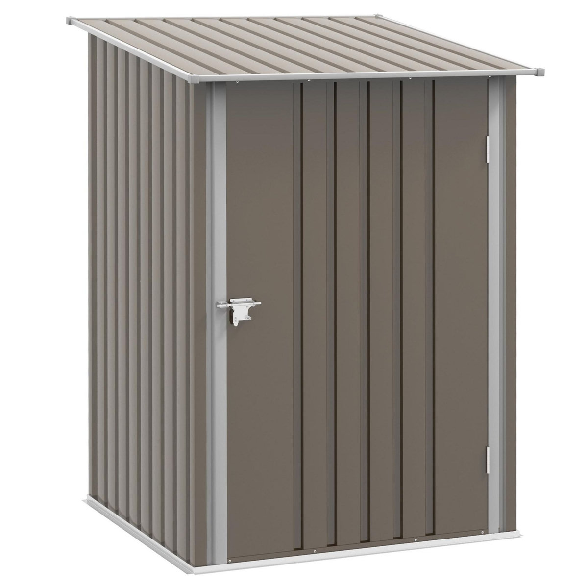 OUTSUNNY Abri de jardin - remise pour outils - cabanon porte verrouillable - dim. 1L x 1,03l x 1,6H m - tôle d'acier ondulée taupe