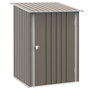 Voir la diapositive 1 : OUTSUNNY Abri de jardin - remise pour outils - cabanon porte verrouillable - dim. 1L x 1,03l x 1,6H m - tôle d'acier ondulée taupe