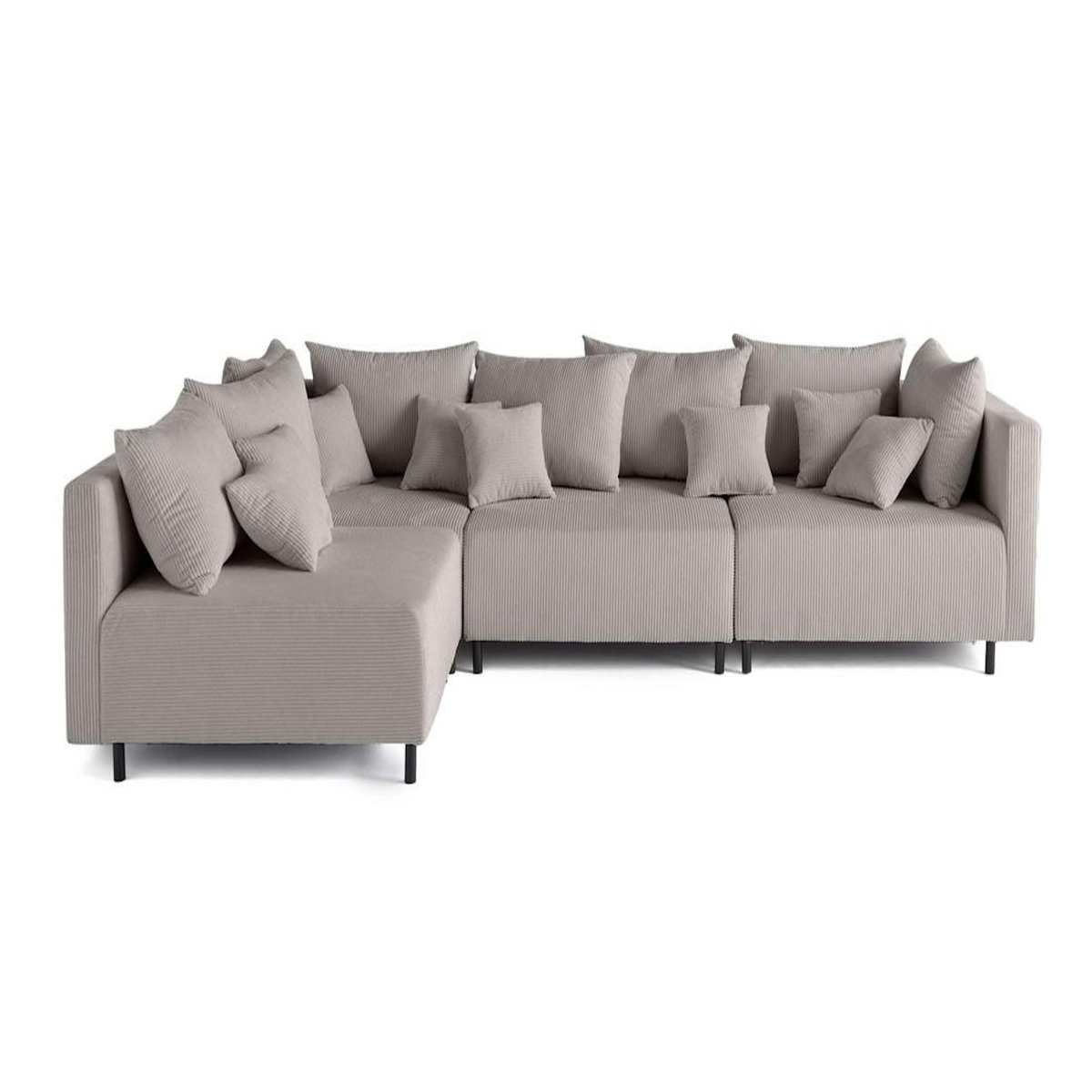 LISA DESIGN Edinburg - canapé modulable d'angle réversible 4 places - en velours côtelé
