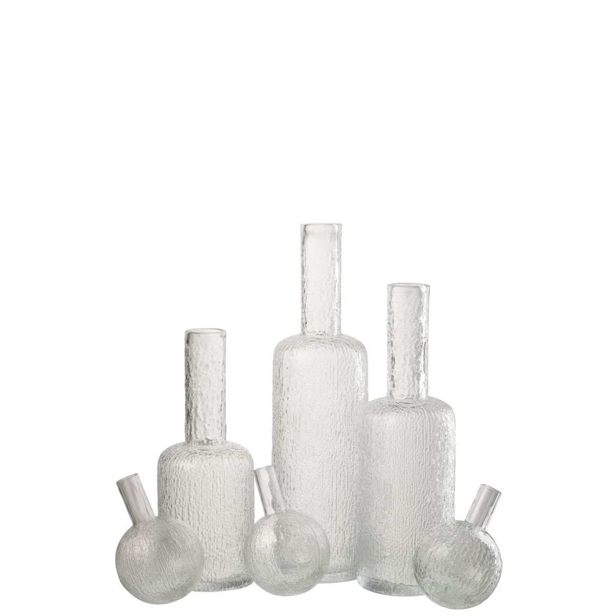 Voir la diapositive 4 : J-LINE Bouteille déco en verre  spiaggia  49cm transparent