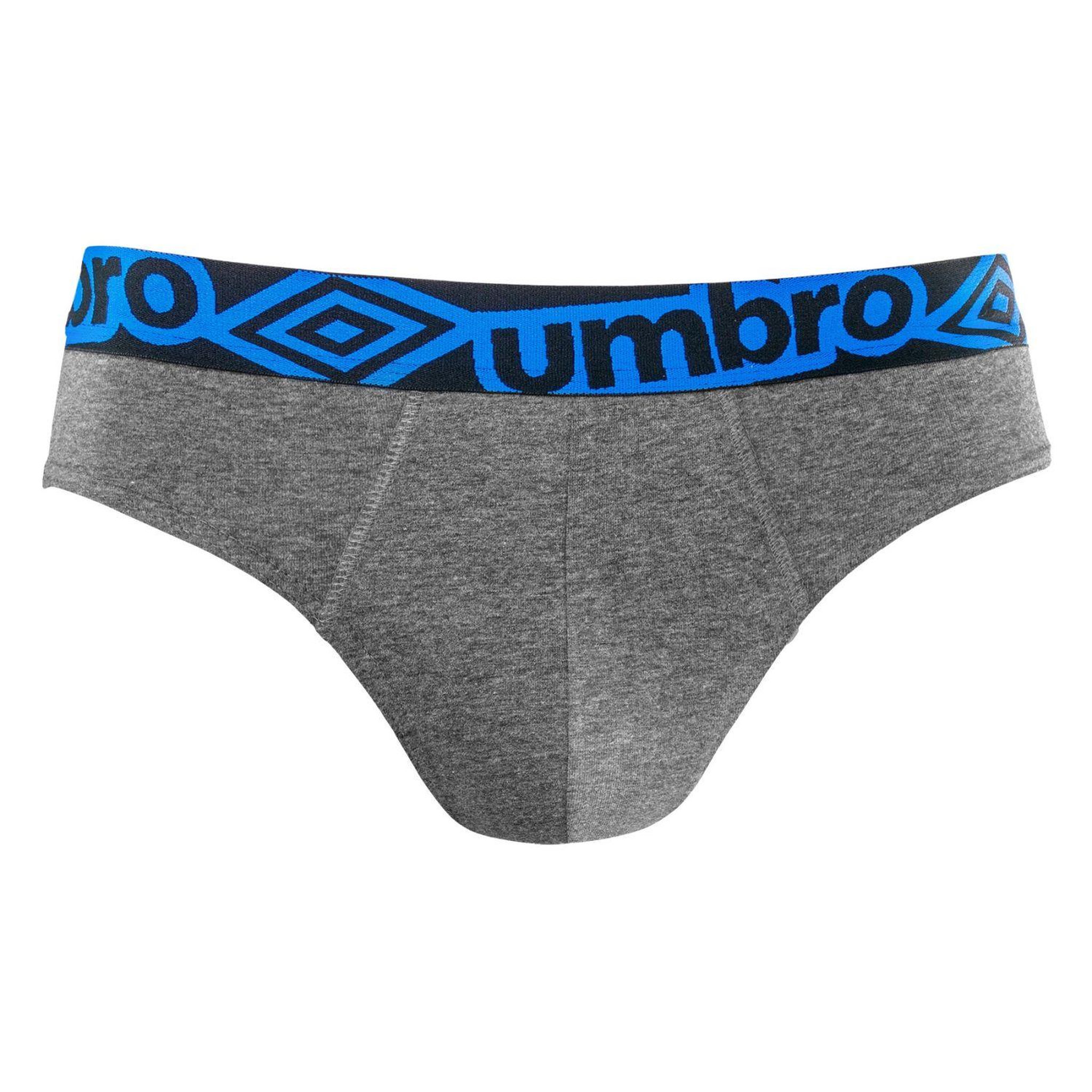 Voir la diapositive 4 : UMBRO Lot de 3 slips homme en coton ceinture bleue diamon