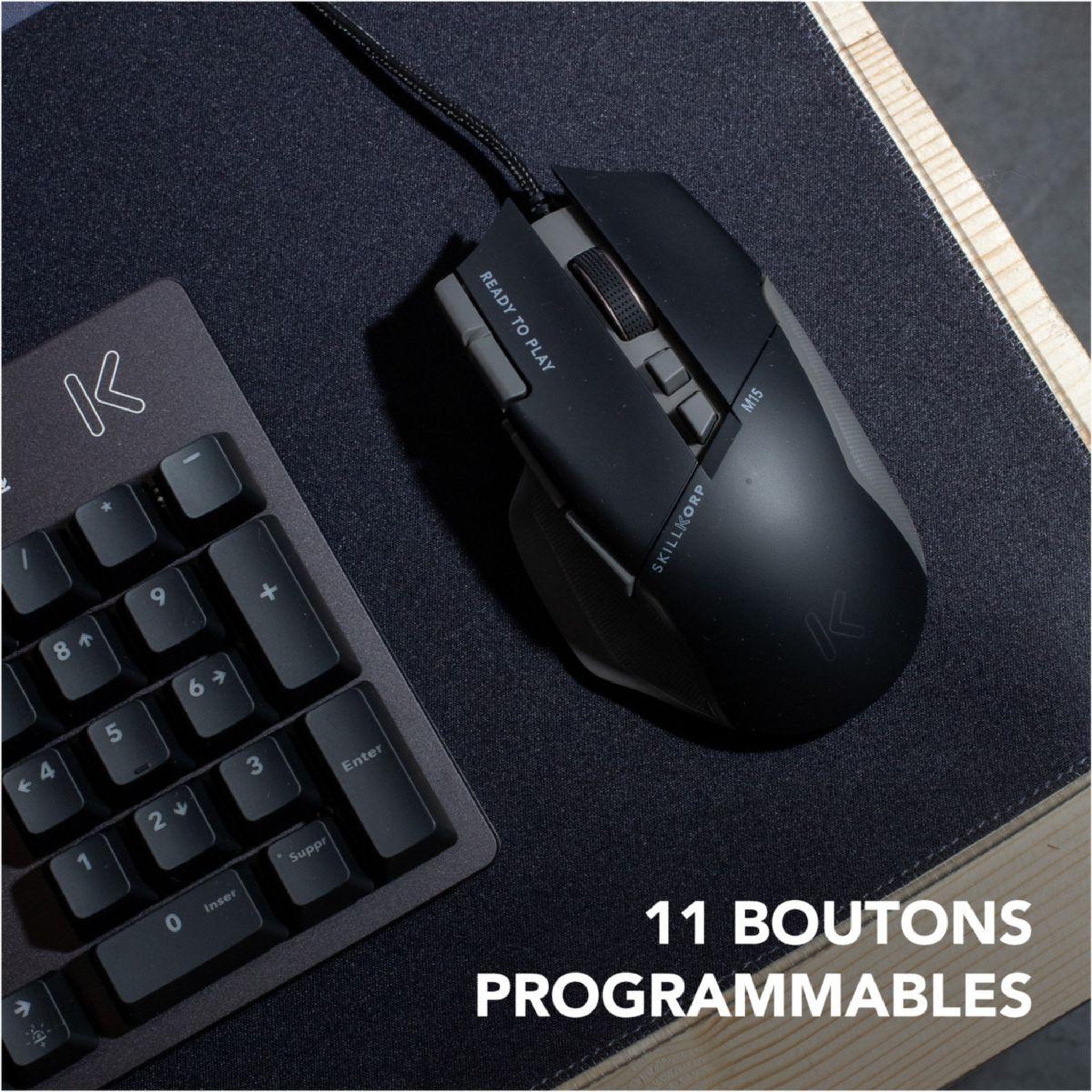 Voir la diapositive 4 : SKILLKORP Souris Gamer Filaire M15 NOIRE Progress