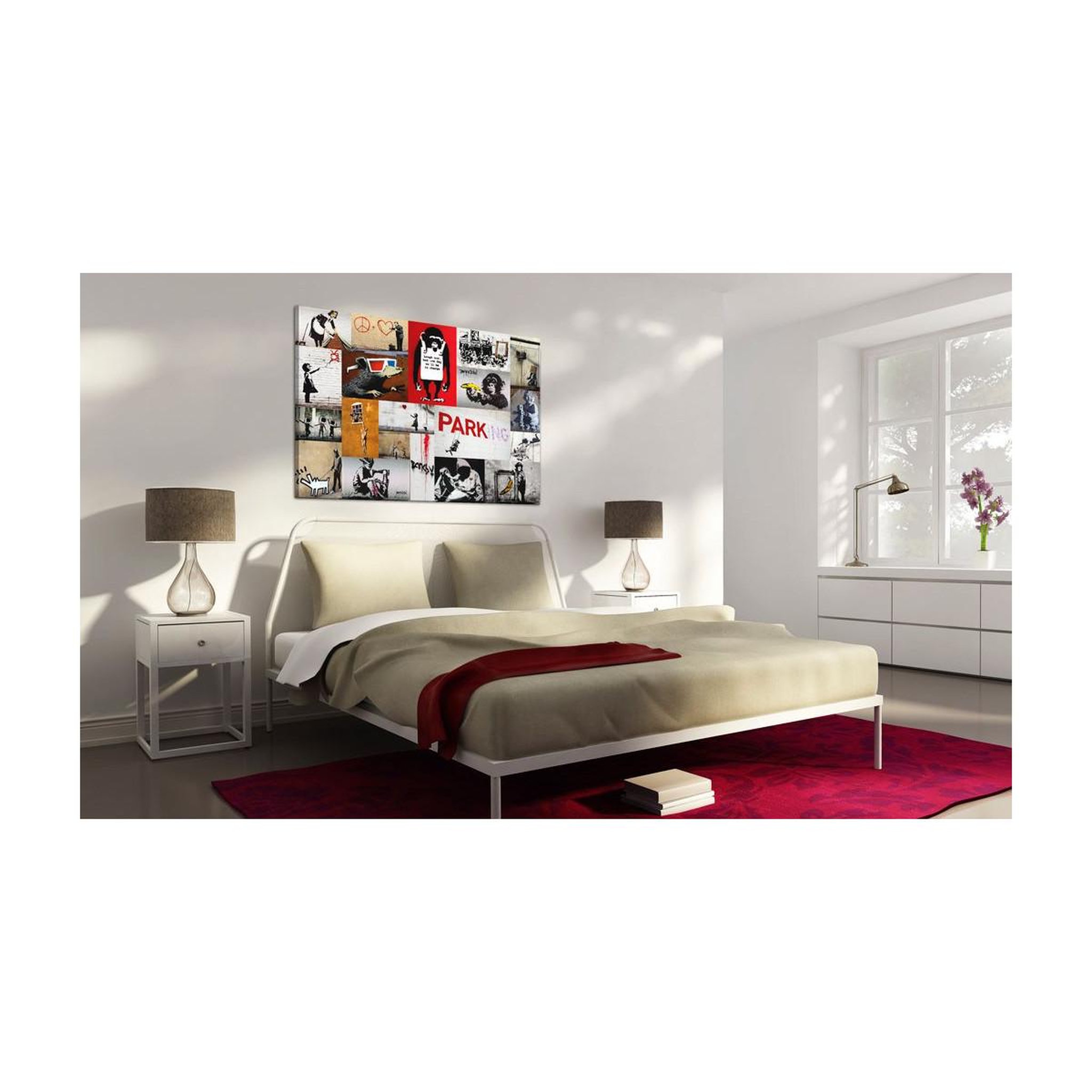 Voir la diapositive 2 : Paris Prix Tableau imprimé  banksy - collage