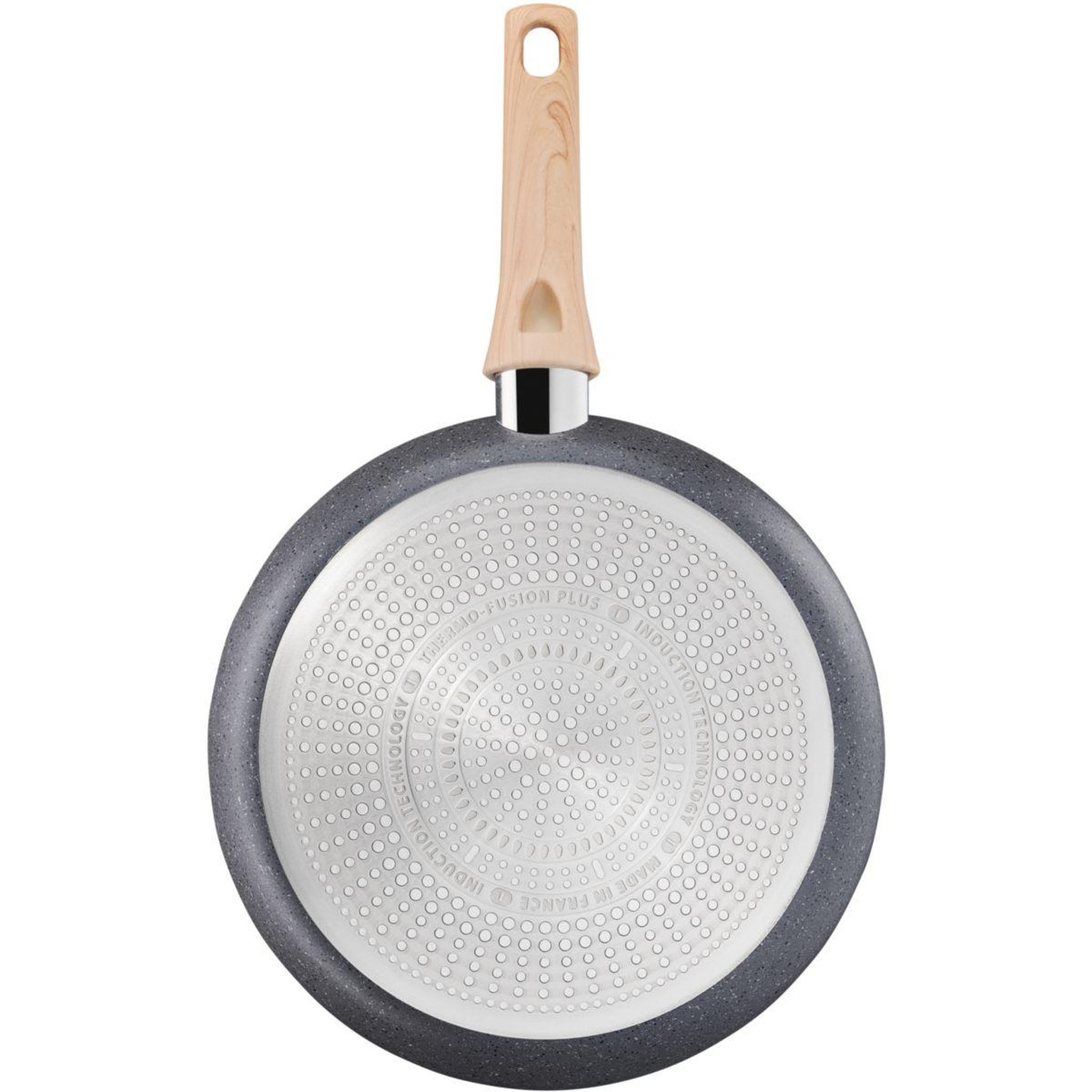 Voir la diapositive 4 : TEFAL Poêle Natural Force 24 cm gris moucheté