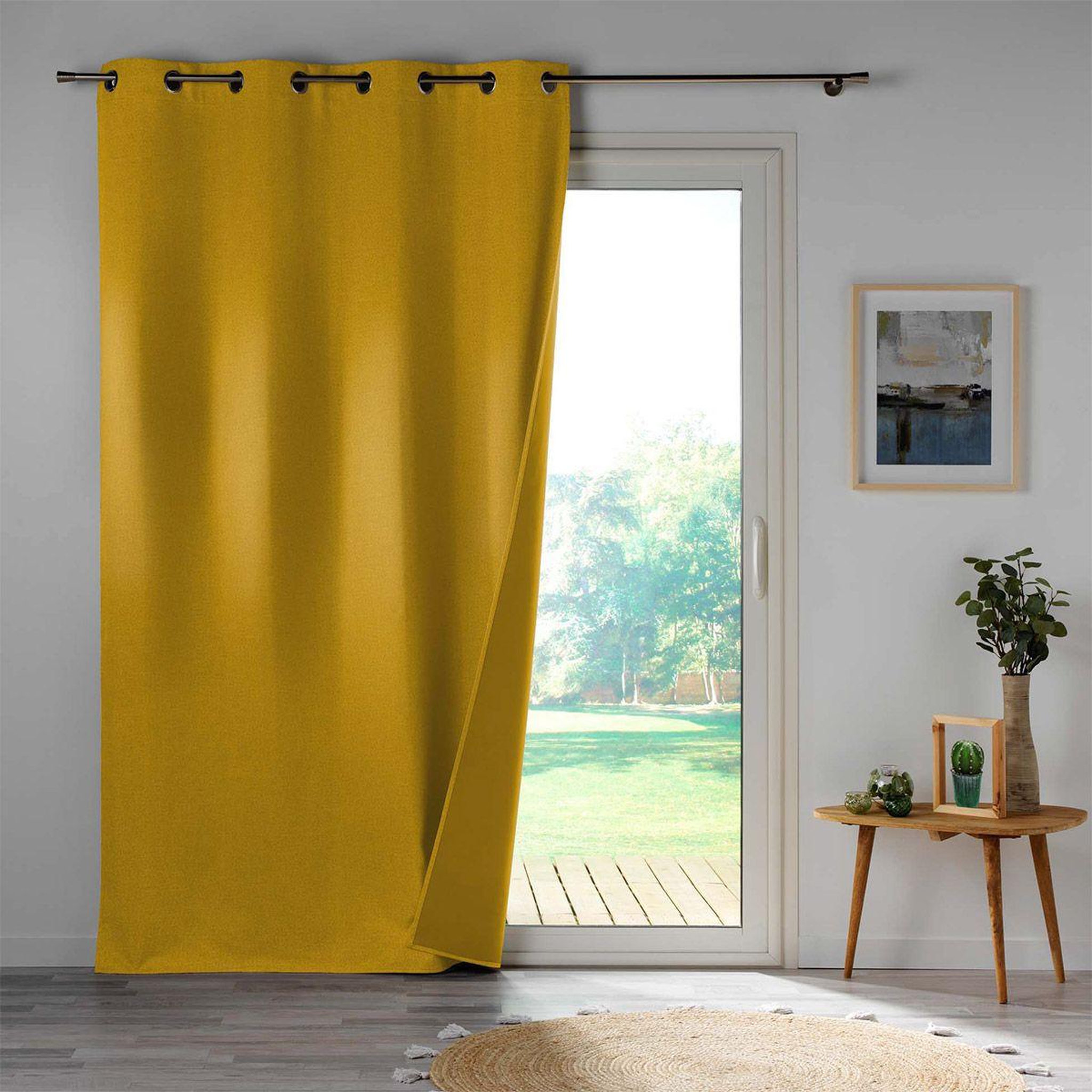 Voir la diapositive 3 : Douceur d'Intérieur Rideau occultant  obscure  140x260cm jaune