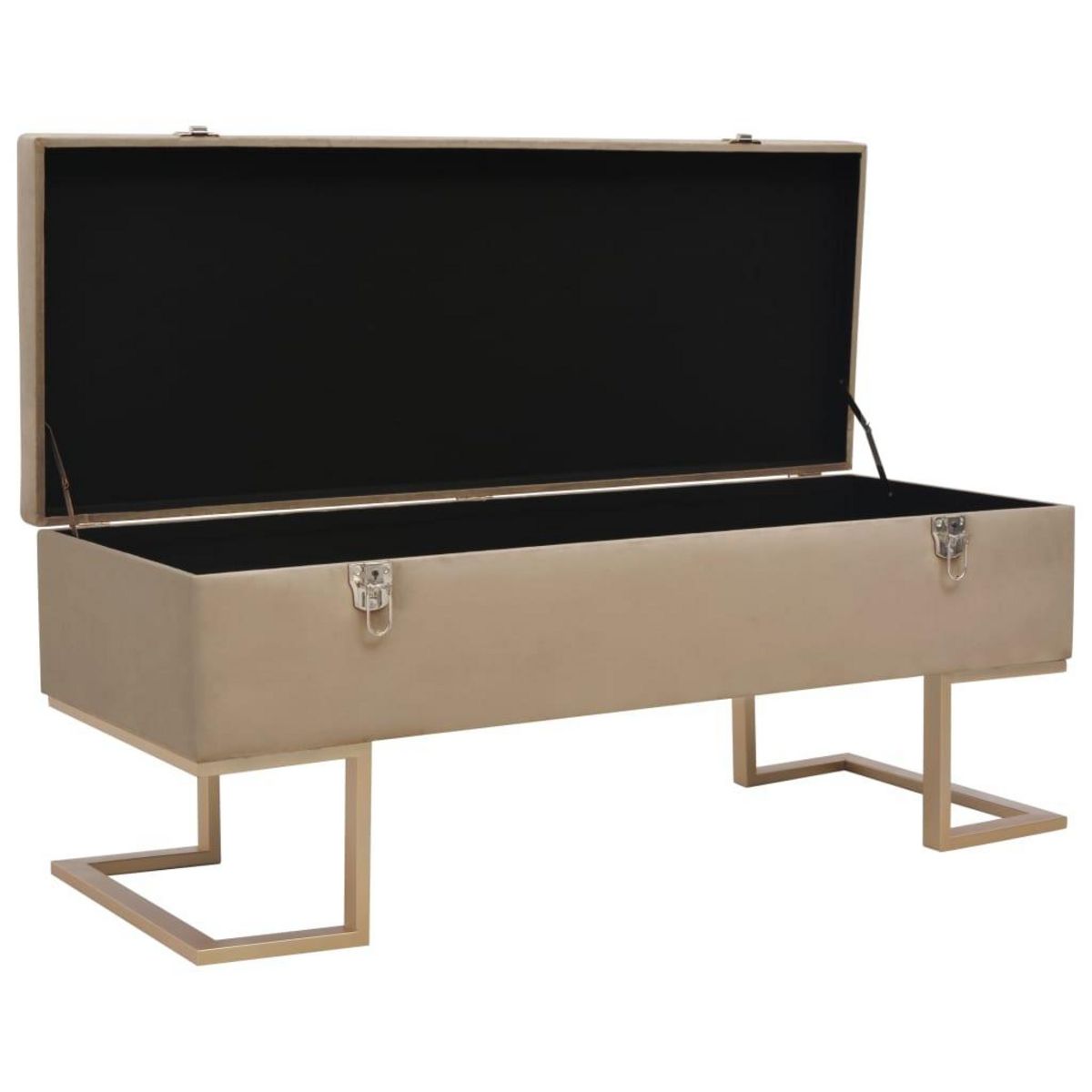 VIDAXL Banc avec compartiment de rangement 105 cm Beige Velours