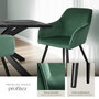 Voir la diapositive 4 : tectake Chaise style scandinave rembourrée aspect velours vert foncé/noir