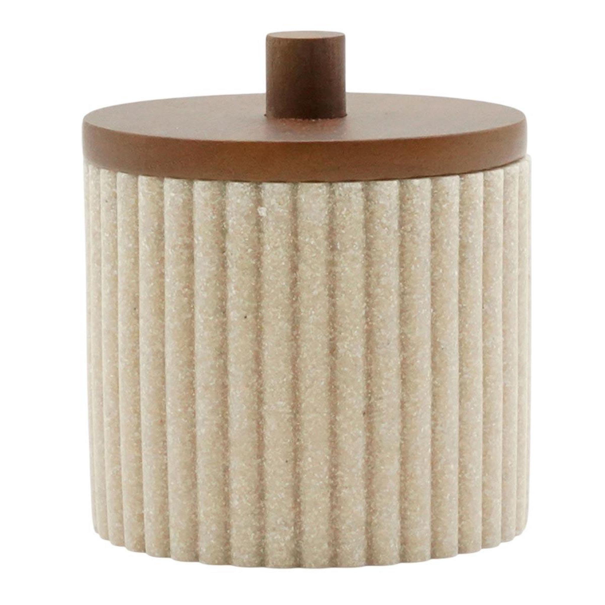 Douceur d'Intérieur Pot à cotons design  niagara  10cm naturel