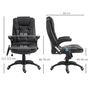 Voir la diapositive 3 : HOMCOM Fauteuil de bureau direction pivotant massant chauffant électrique revêtement synthétique noir