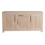 Voir la diapositive 1 : HELLIN Buffet bas moderne en chêne blanchi 3 portes 1 tiroir - BOSTON