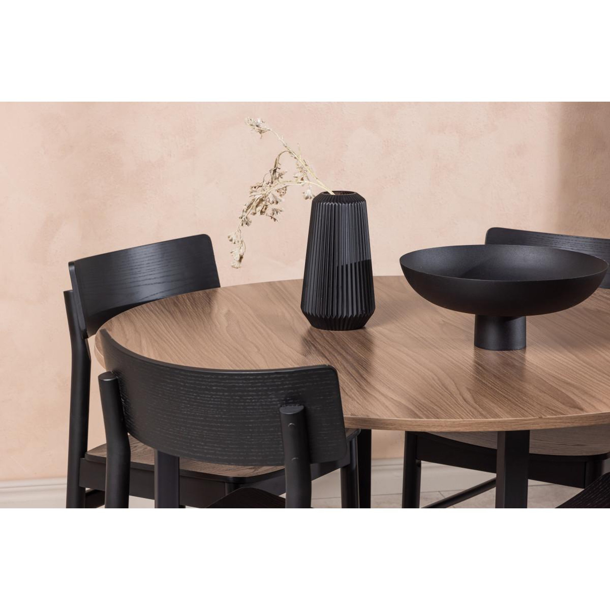 Voir la diapositive 5 : Paris Prix Ensemble table à manger & 4 chaises  durango & montros  120cm noyer & noir