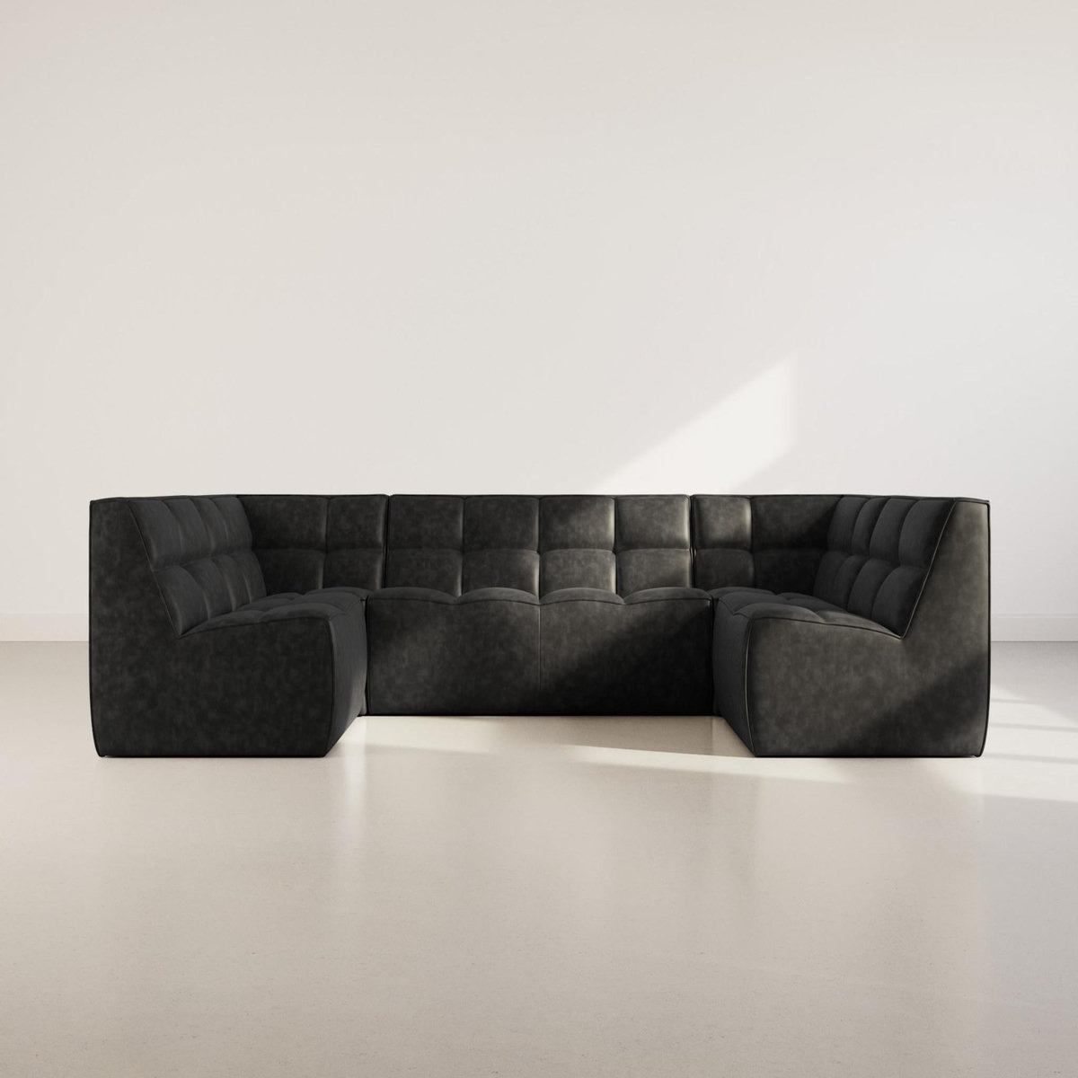 LISA DESIGN Alya - canapé modulable panoramique 7 places en simili