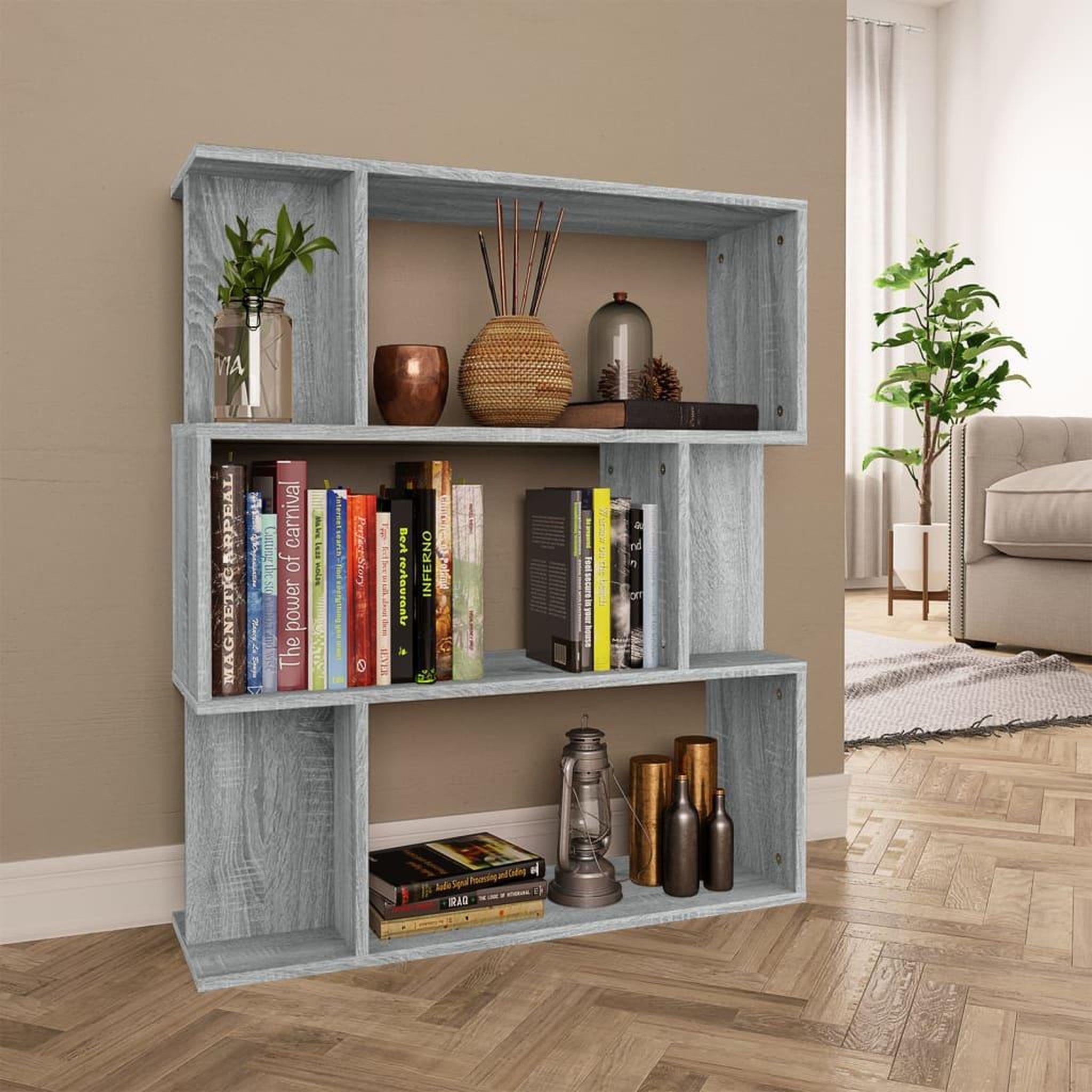 Voir la diapositive 1 : VIDAXL Bibliotheque/Cloison Sonoma gris 80x24x96 cm Bois d'ingenierie