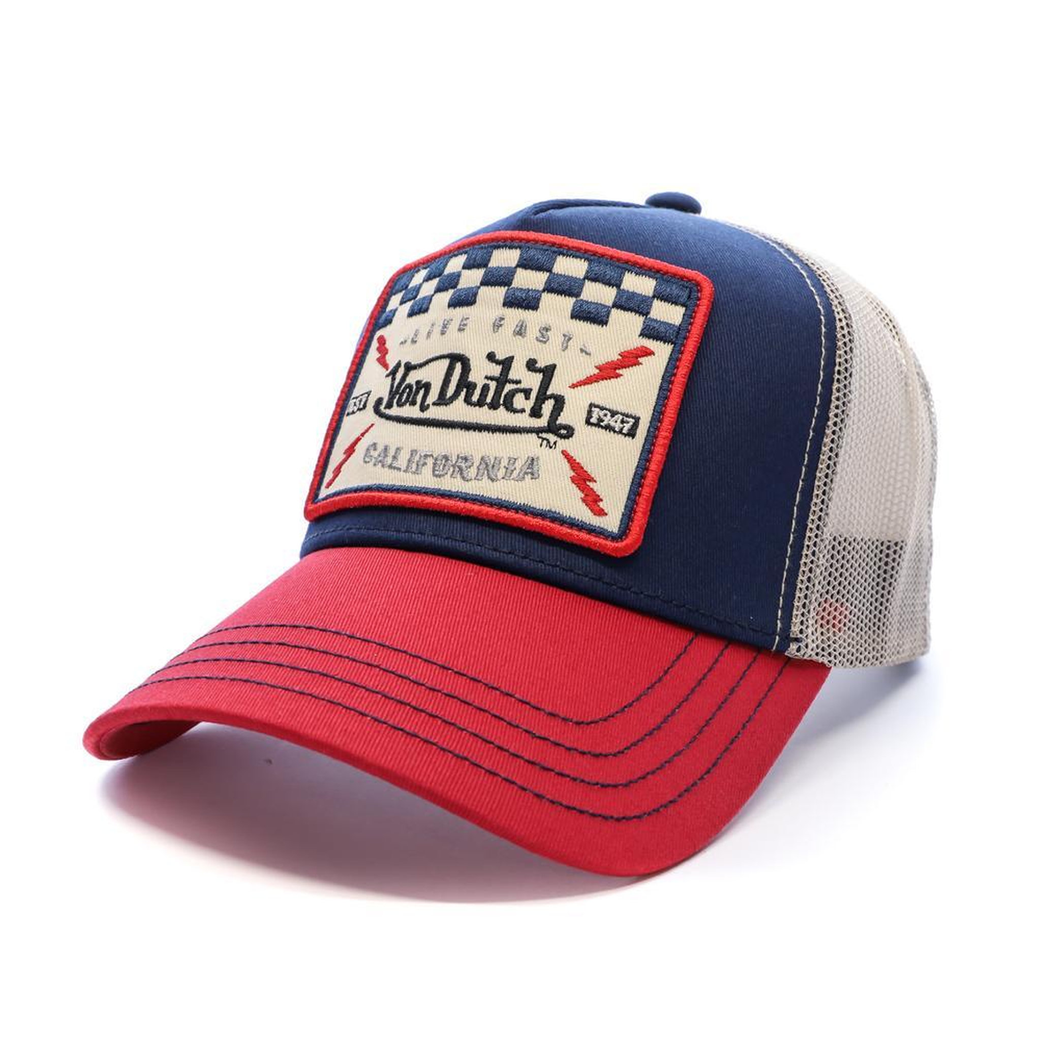 Voir la diapositive 1 : VON DUTCH Casquette Bleu/Rouge/Beige Homme Von Dutch Ahig