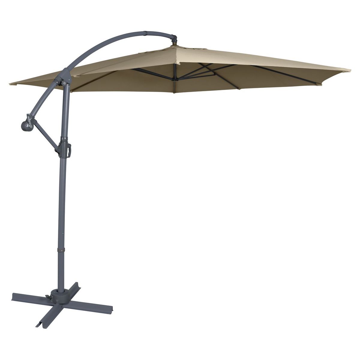 GARDENSTAR Parasol déporté octogonale - Aluminium et polyester - 3x4m - Beige