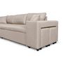 Voir la diapositive 9 : Canapé d'angle réversible convertible avec coffre + 2 poufs avec niche fixe à droite ANETTA