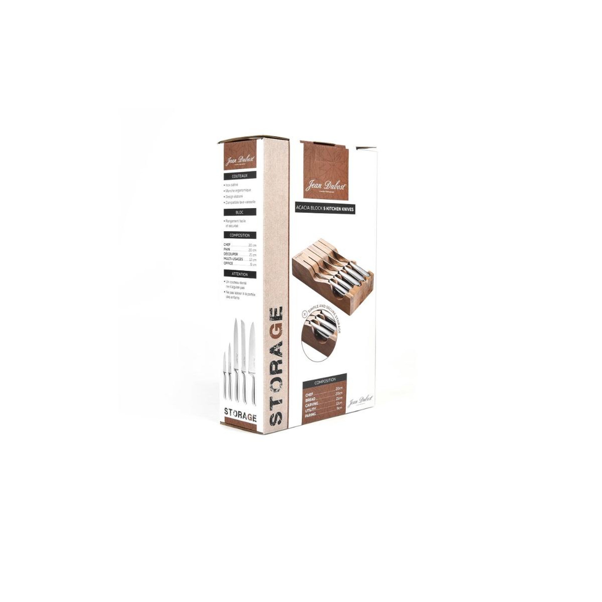 Voir la diapositive 4 : Jean dubost Bloc de 5 couteaux inox - BS288520X00232