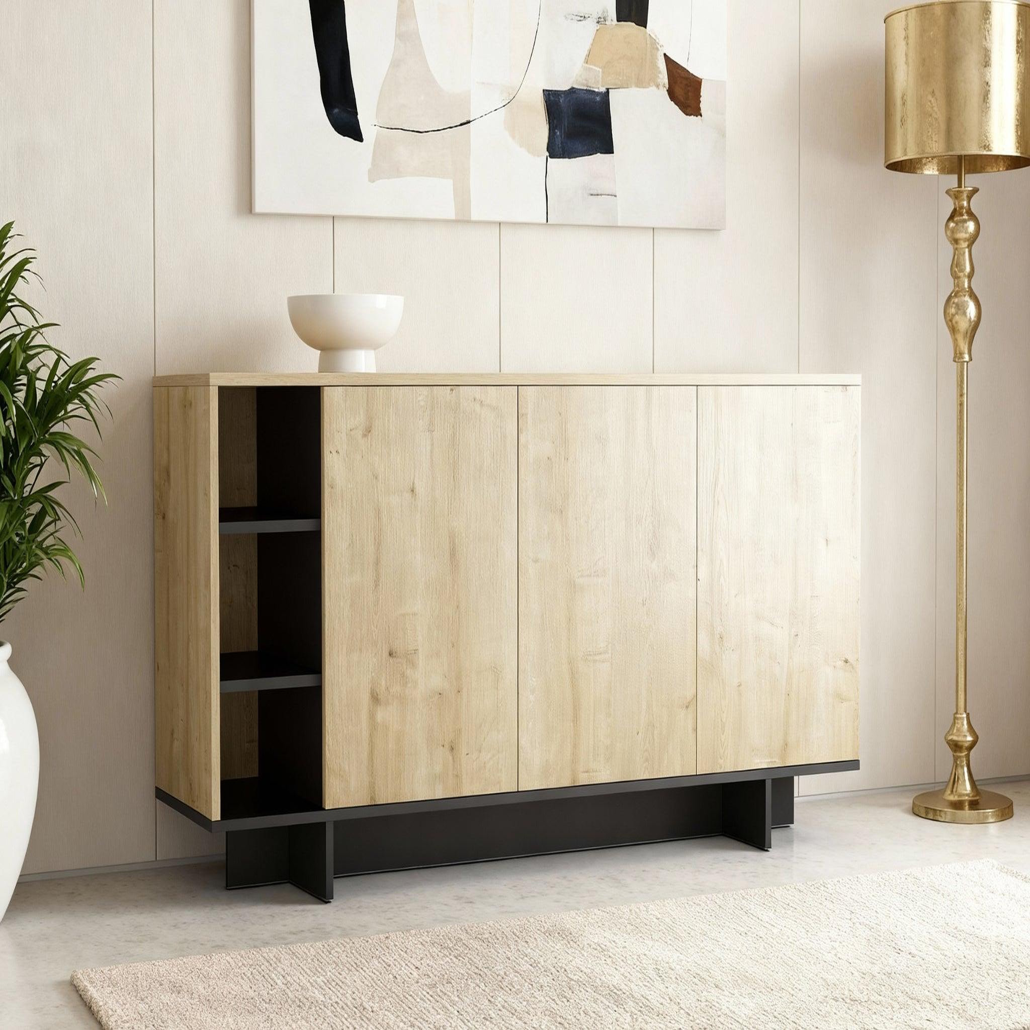 Voir la diapositive 5 : CASANOVA PARIS Calyo - buffet 3 portes 170cm en mélamine