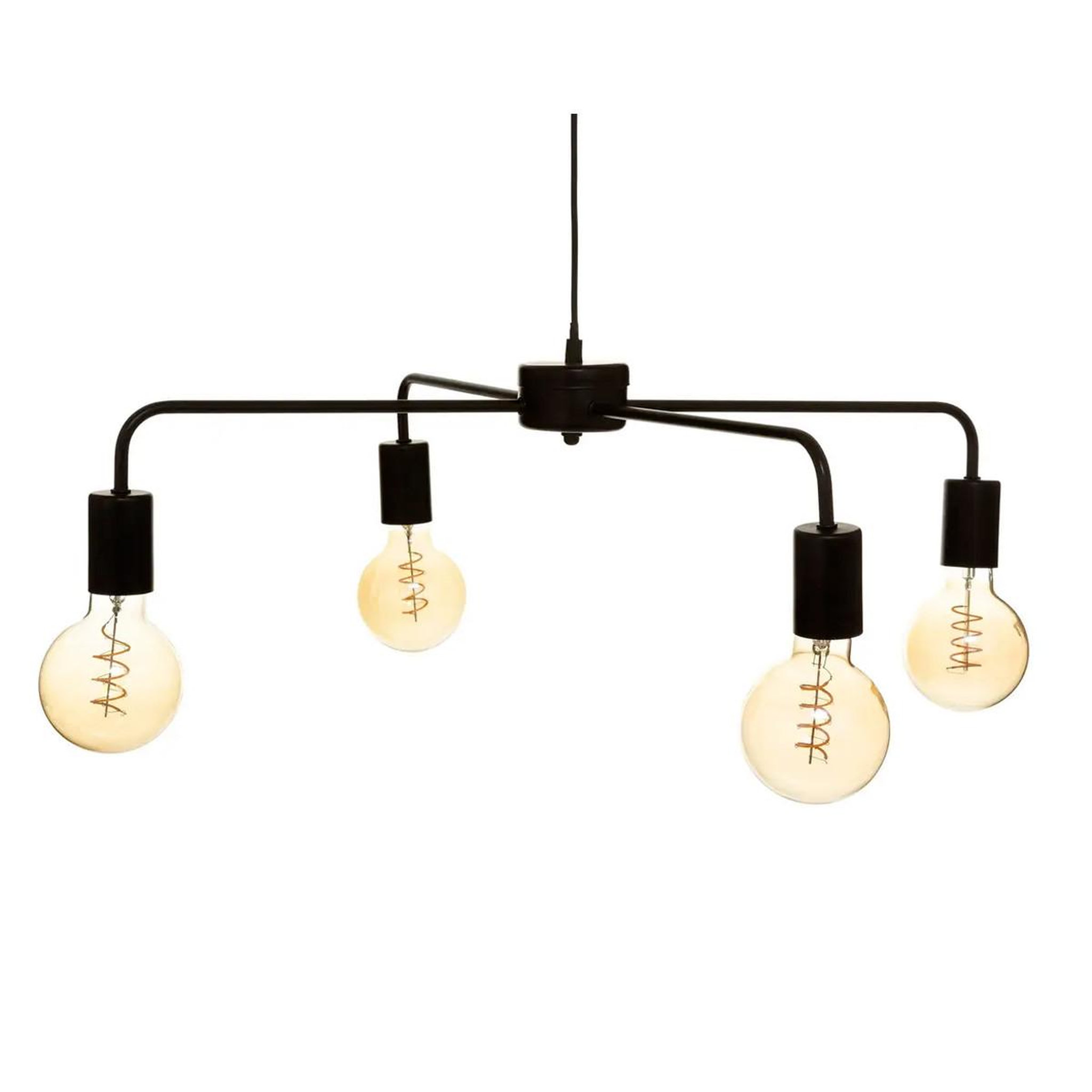 Voir la diapositive 1 : ATMOSPHERA Lampe Suspension 4 Têtes  Keli  69cm Noir