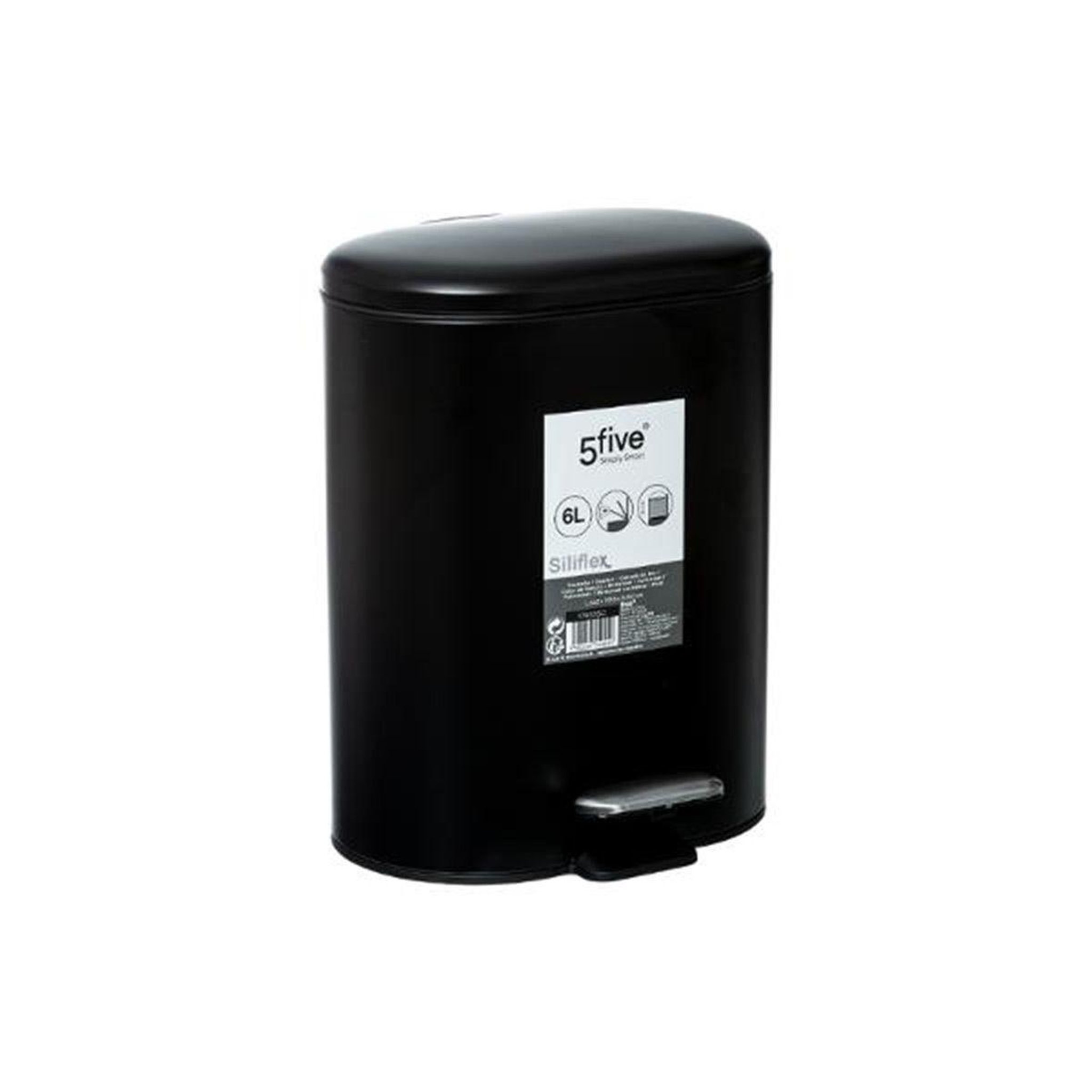 Voir la diapositive 5 : FIVE Poubelle de salle de bain  siliflex  6l noir