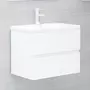 VIDAXL Armoire d'evier avec lavabo integre blanc bois d'ingenierie