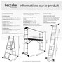 Voir la diapositive 6 : tectake Échafaudage plateforme multifonctions 4-en-1 argent