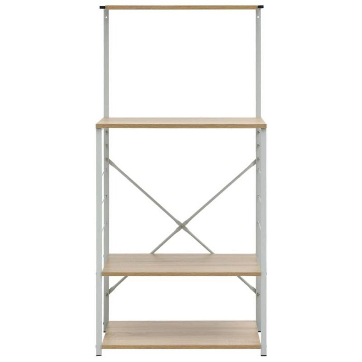 VIDAXL Armoire à micro ondes Blanc et chêne 60x39,6x123 cm