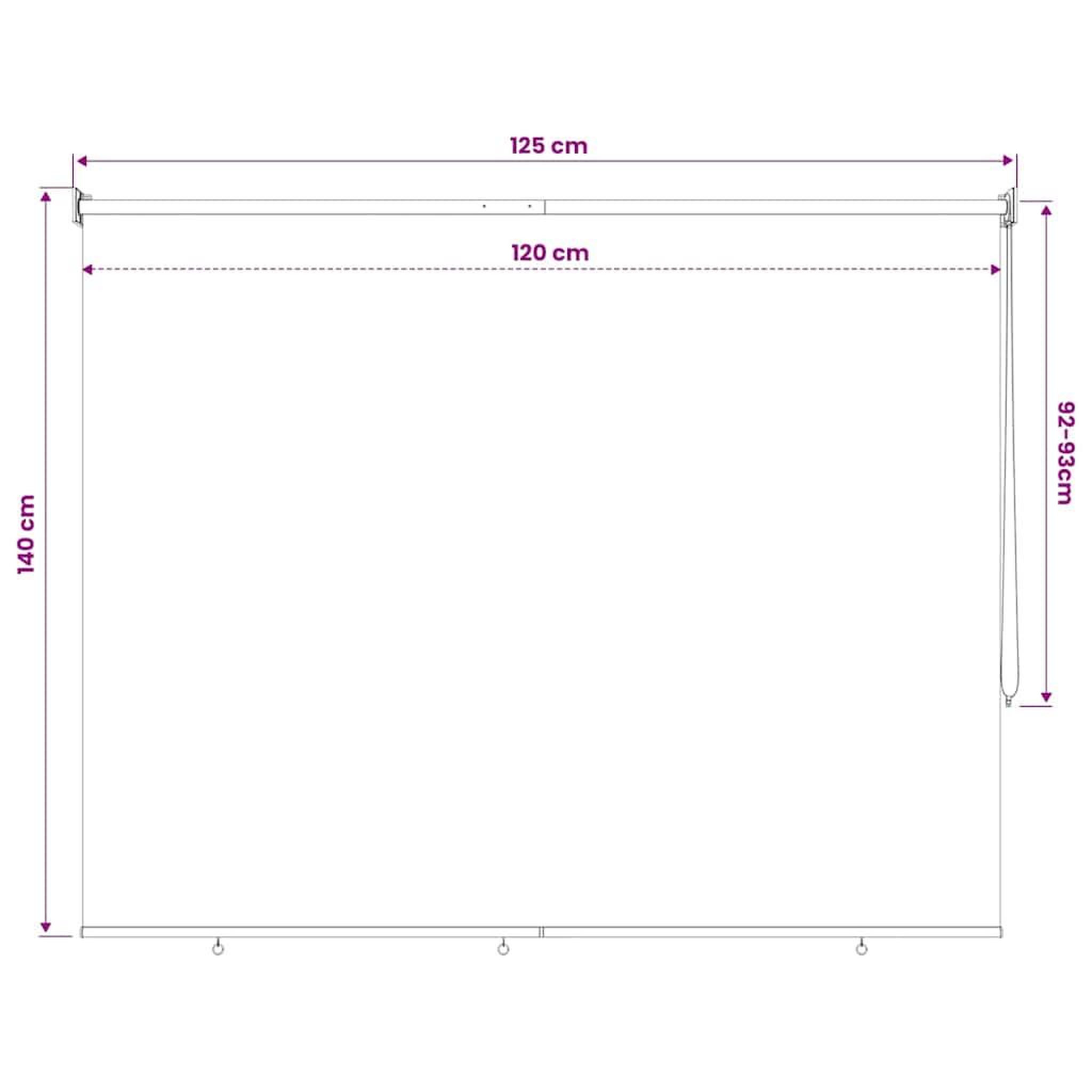 Voir la diapositive 6 : VIDAXL Store roulant d'exterieur 125 (l) x 140 (h) cm beige