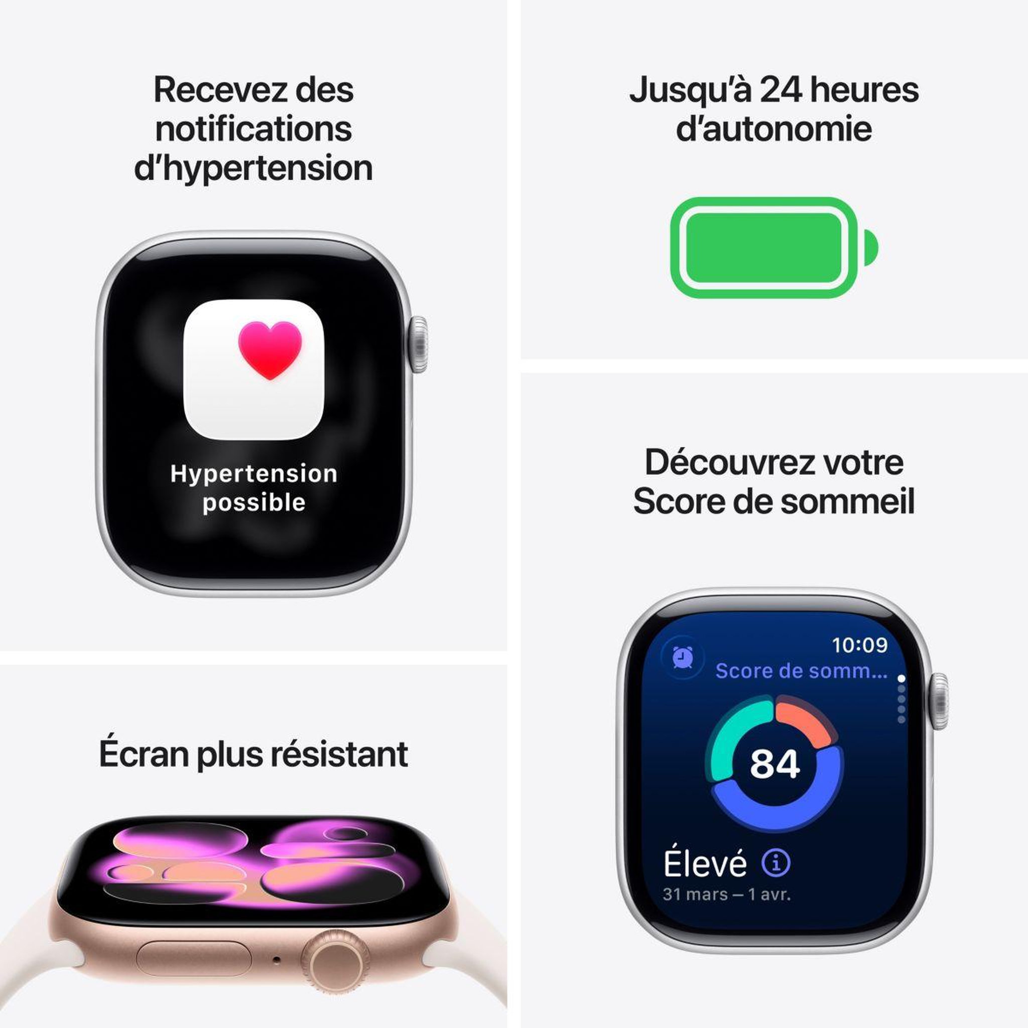Voir la diapositive 3 : APPLE Montre connectée 42mm alu or rose serie 11 m/l cellular