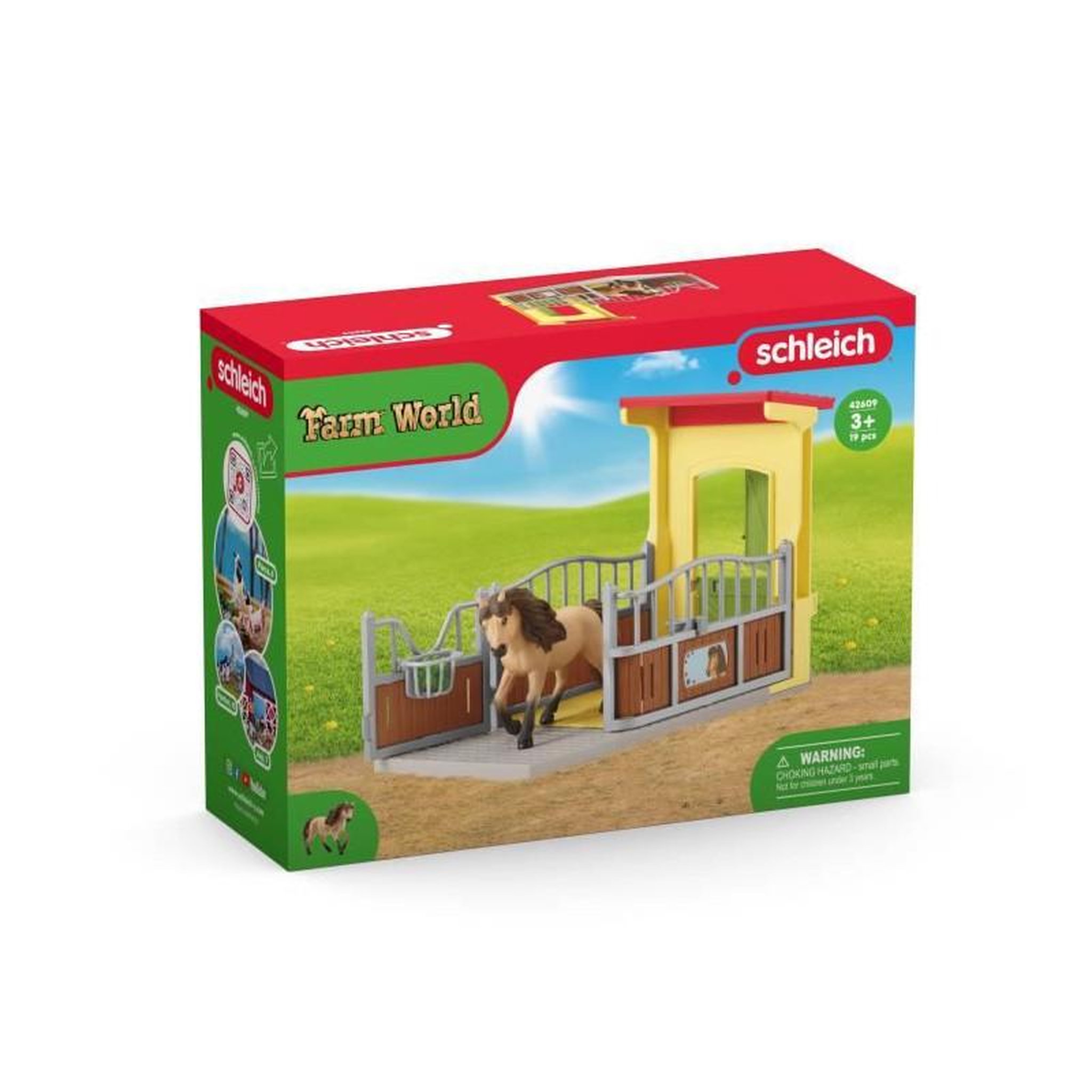 Voir la diapositive 5 : Schleich SCHLEICH - Box avec Poney Icelandais - Extension Ferme Educative - 42609 - Gamme Farm World