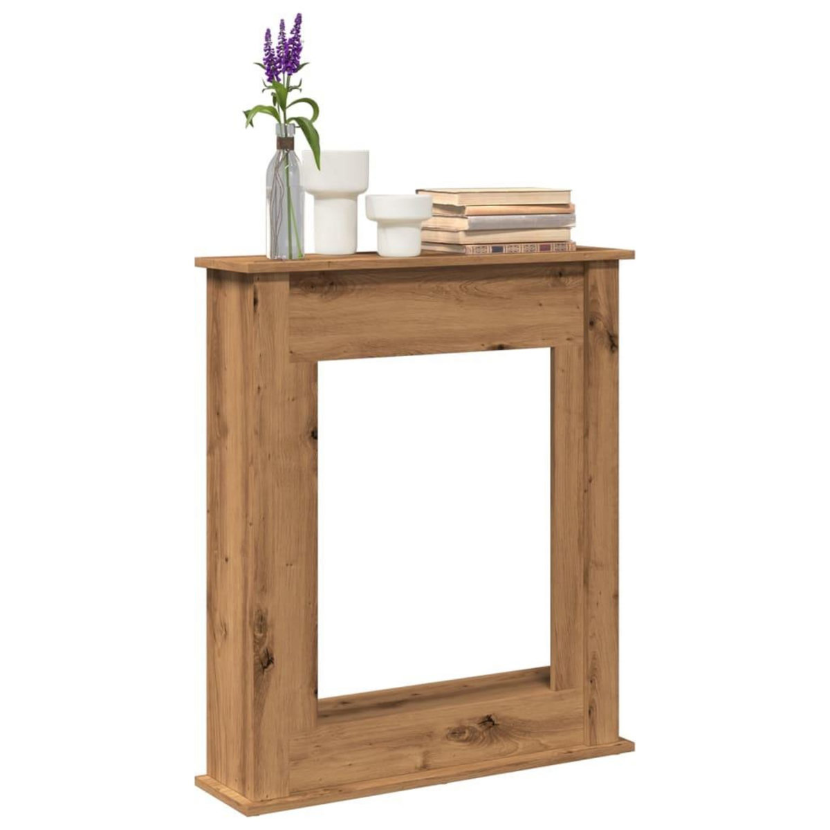 VIDAXL Cadre de cheminee chene artisanal 75x20x87,5 cm bois ingenierie