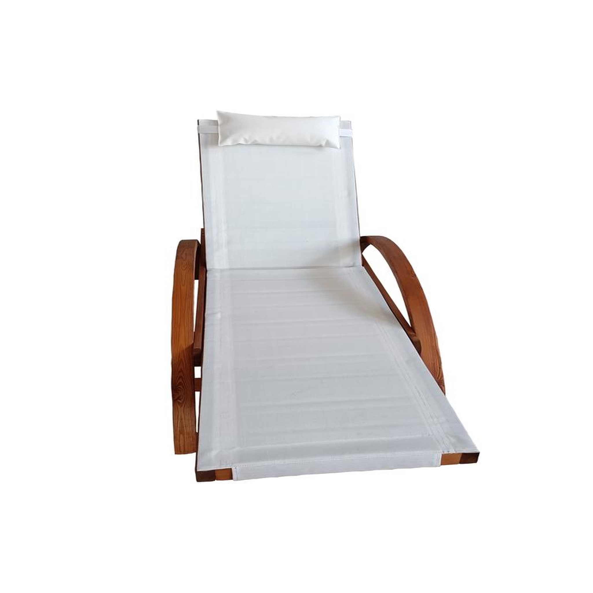 Voir la diapositive 5 : CONCEPT USINE Transat en bois et toile pvc blanc naari