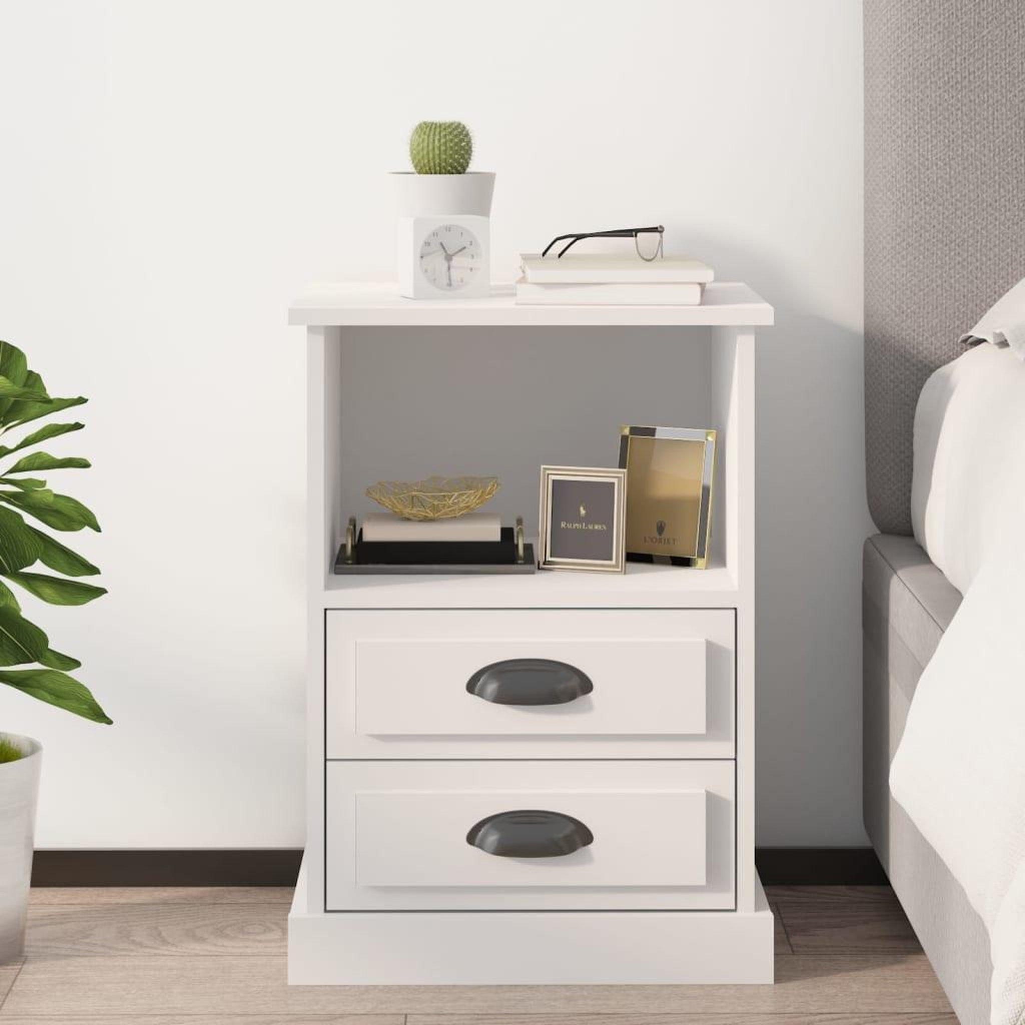 VIDAXL Table de chevet blanc 43x36x60 cm