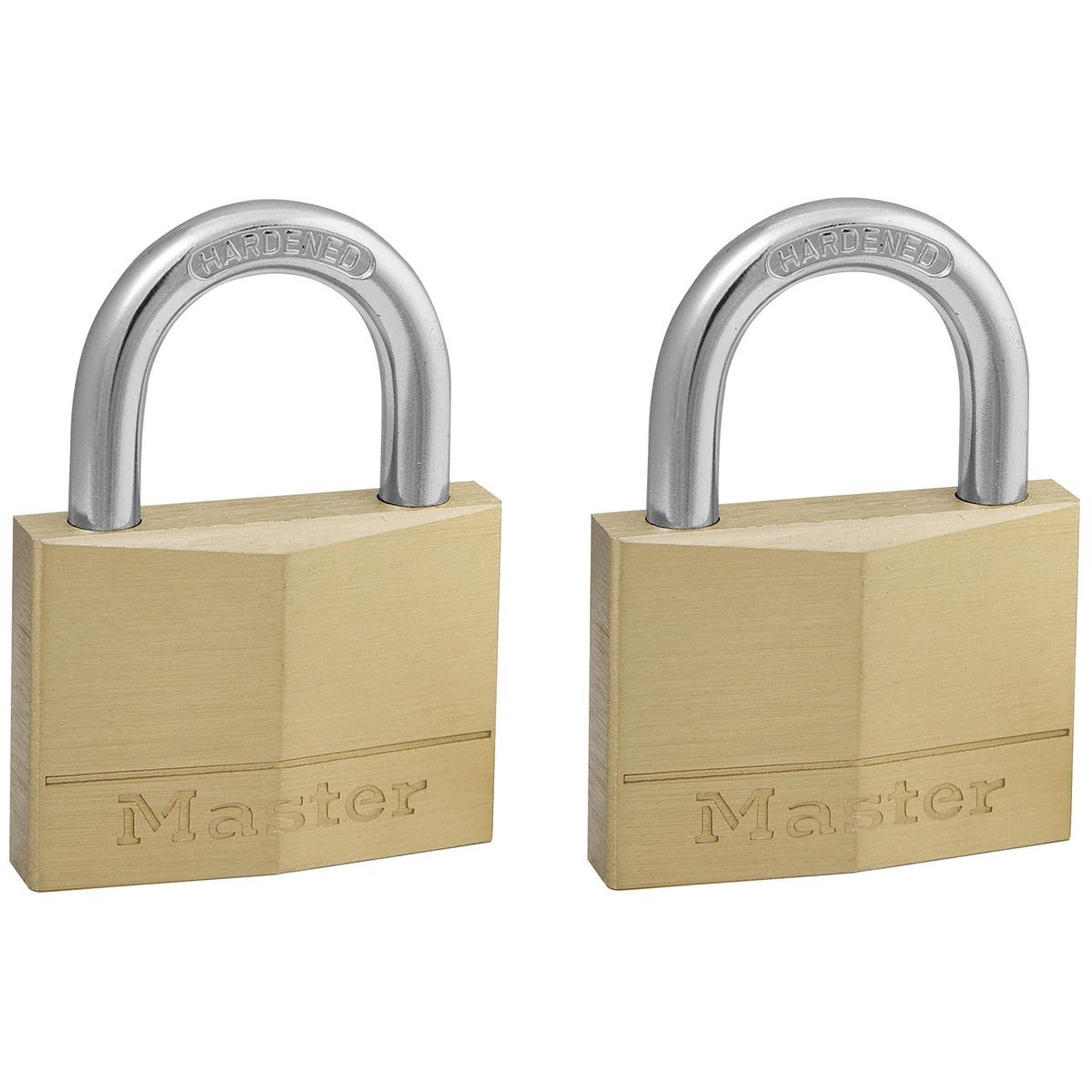 Master lock 150eurt lot de 2 cadenas à clé en laiton, doré, 6,8 x 5 x 1,4 cm