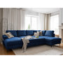 Voir la diapositive 3 : BEST MOBILIER Lilly - canapé panoramique d'angle droit - 7 places - convertible avec coffre - en velours côtelé