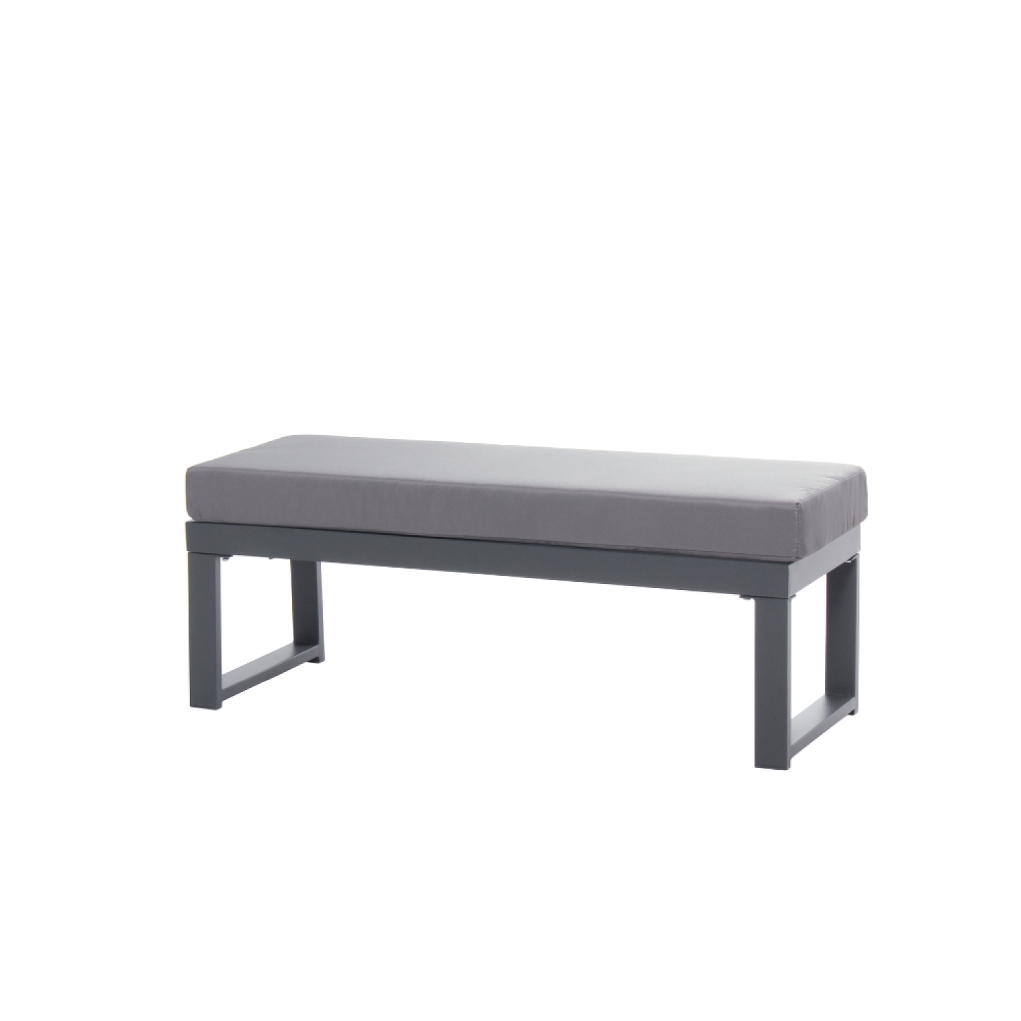 Voir la diapositive 6 : CONCEPT USINE Salon de jardin 6 places gris foncé avec canapé et banc MARBELLA