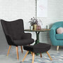 Voir la diapositive 5 : Paris Prix Fauteuil & Pouf Scandinave  Orle  98cm Noir