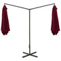 Voir la diapositive 4 : VIDAXL Parasol de jardin double et mat en acier Rouge bordeaux 600 cm